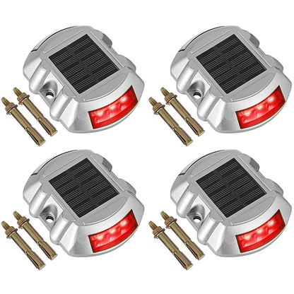 Happybuy Driveway Lights 12-Pack Solar Driveway Lights Bright White Solar Deck Lights Outdoor Waterproof Wireless Dock Lights 6 LEDs for Deck Dock Driveway Path Warning Garden Walkway Sidewalk Steps
