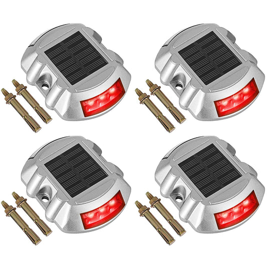 Happybuy Driveway Lights 12-Pack Solar Driveway Lights Bright White Solar Deck Lights Outdoor Waterproof Wireless Dock Lights 6 LEDs for Deck Dock Driveway Path Warning Garden Walkway Sidewalk Steps