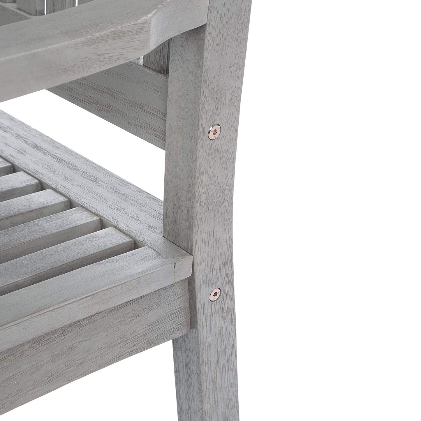 Banco de jardín Ultranatura Canberra Series de 3 plazas - Madera de eucalipto con clase y alta calidad con certificación FSC - 60 x 26 x 34 pulgadas (152 x 66 x 86 cm), gris