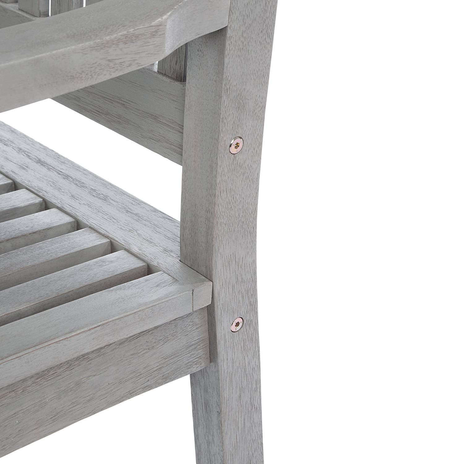 Banco de jardín Ultranatura Canberra Series de 3 plazas - Madera de eucalipto con clase y alta calidad con certificación FSC - 60 x 26 x 34 pulgadas (152 x 66 x 86 cm), gris