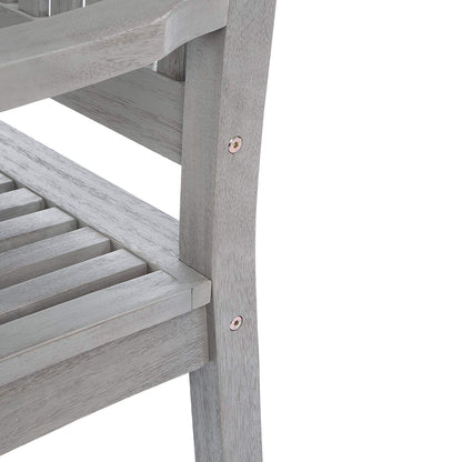 Banco de jardín Ultranatura Canberra Series de 3 plazas - Madera de eucalipto con clase y alta calidad con certificación FSC - 60 x 26 x 34 pulgadas (152 x 66 x 86 cm), gris