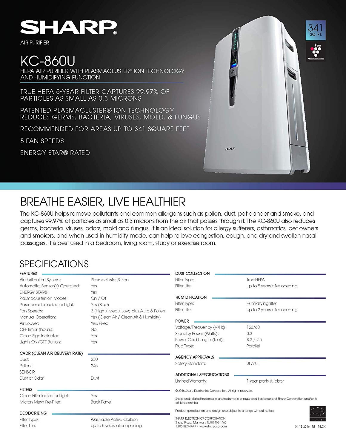 Sharp Dual Action Air Purifier