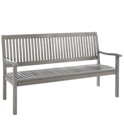 Banco de jardín Ultranatura Canberra Series de 3 plazas - Madera de eucalipto con clase y alta calidad con certificación FSC - 60 x 26 x 34 pulgadas (152 x 66 x 86 cm), gris