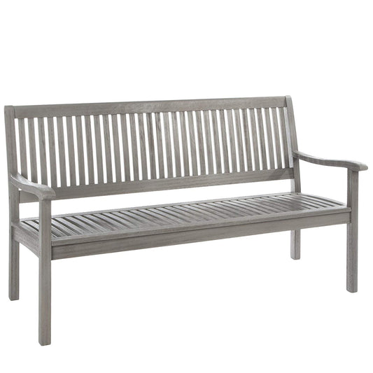 Banco de jardín Ultranatura Canberra Series de 3 plazas - Madera de eucalipto con clase y alta calidad con certificación FSC - 60 x 26 x 34 pulgadas (152 x 66 x 86 cm), gris