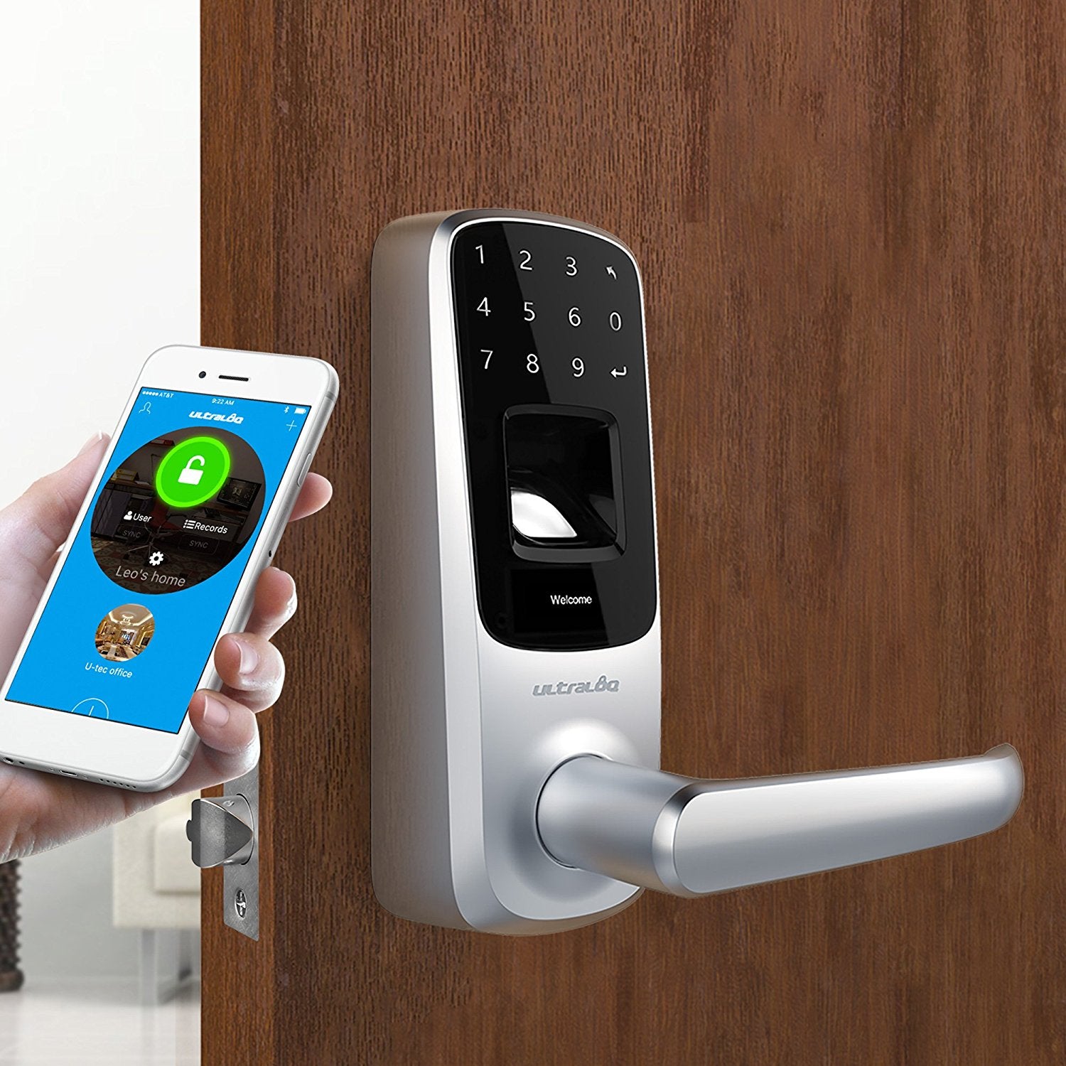 Ultraloq UL3 BT Bluetooth Enabled Fingerprint and Touchscreen Keyless Smart Lock (Satin Nickel)