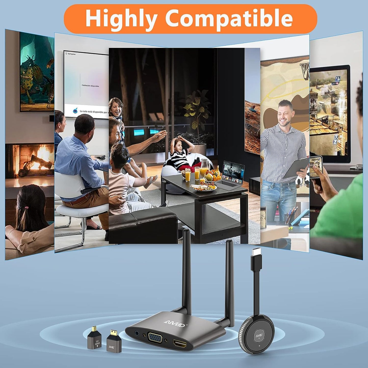 Transmisor y receptor HDMI inalámbrico 4K, TIMBOOTECH inalámbrico HDMI de 165 pies/50 m de largo alcance de transmisión de video/audio desde PC, portátil a HDTV, monitor, proyector, HDMI inalámbrico 5G para TIKTOK/Neflix/conferencias BBUSTIMHDMIDONGLE
