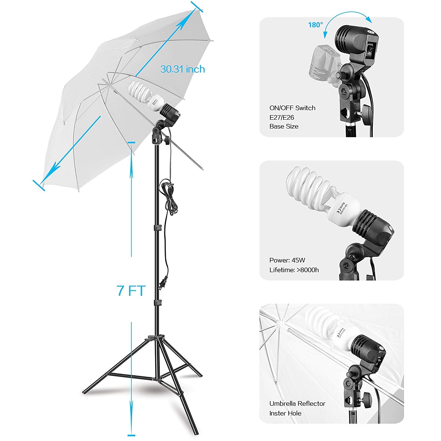Slow Dolphin Photography Photo Video Studio Background Stand Support Kit with Muslin Backdrop Kits (White Black)