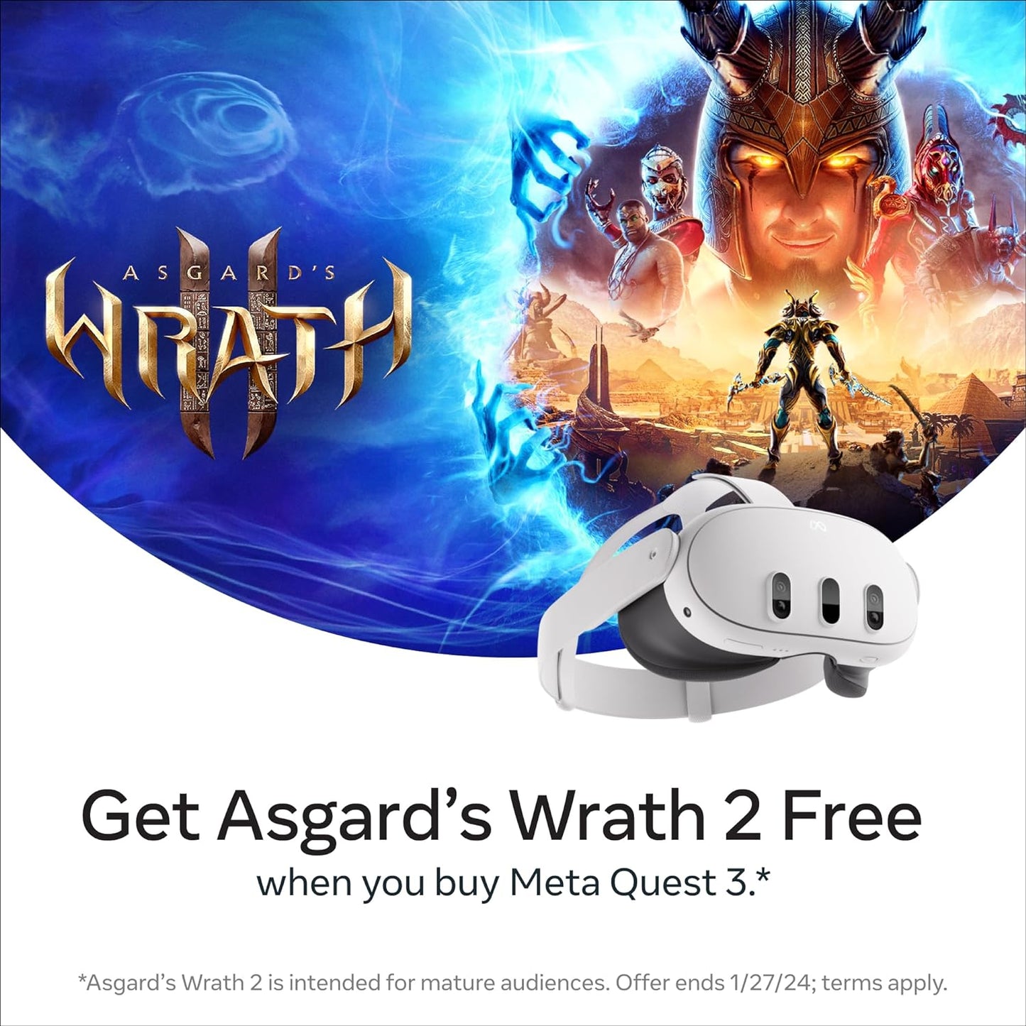 Meta Quest 3 128GB Breakthrough Mixed Reality Powerful Performance Asgard’s Wrath 2 Bundle