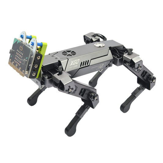 ELECFREAKS - Kit robótico para perro Xgo, 12 juntas móviles programables de metal completo de robot biónico STEM para hardware de código abierto (sin micro:bit)