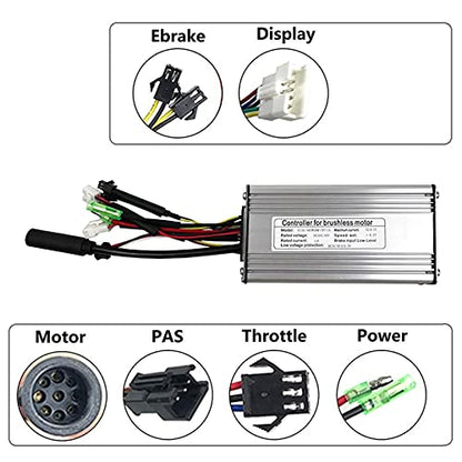 Bnineteenteam Kit de Conversión de Bicicleta Eléctrica, Juego de Motor de Cubo de Rueda Trasera de Alta Eficiencia de 48 V 500 W con Medidor de Pantalla KT-900S para Bricolaje(26 Inch 12G Spokes) Accesorios para la conversión de bicicletas eléctricas