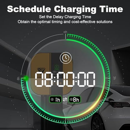 CLEESINK Cargador EV de nivel 2, estación de carga de vehículos eléctricos para interiores y exteriores, 40 A 240 V, NEMA 14-50, cable de 23 pies con certificación UL. 4-2687602YL