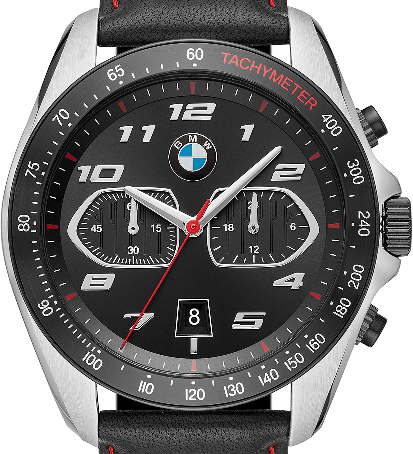 BMW - Reloj de cuero para hombre, color negro (modelo: BMW7006)