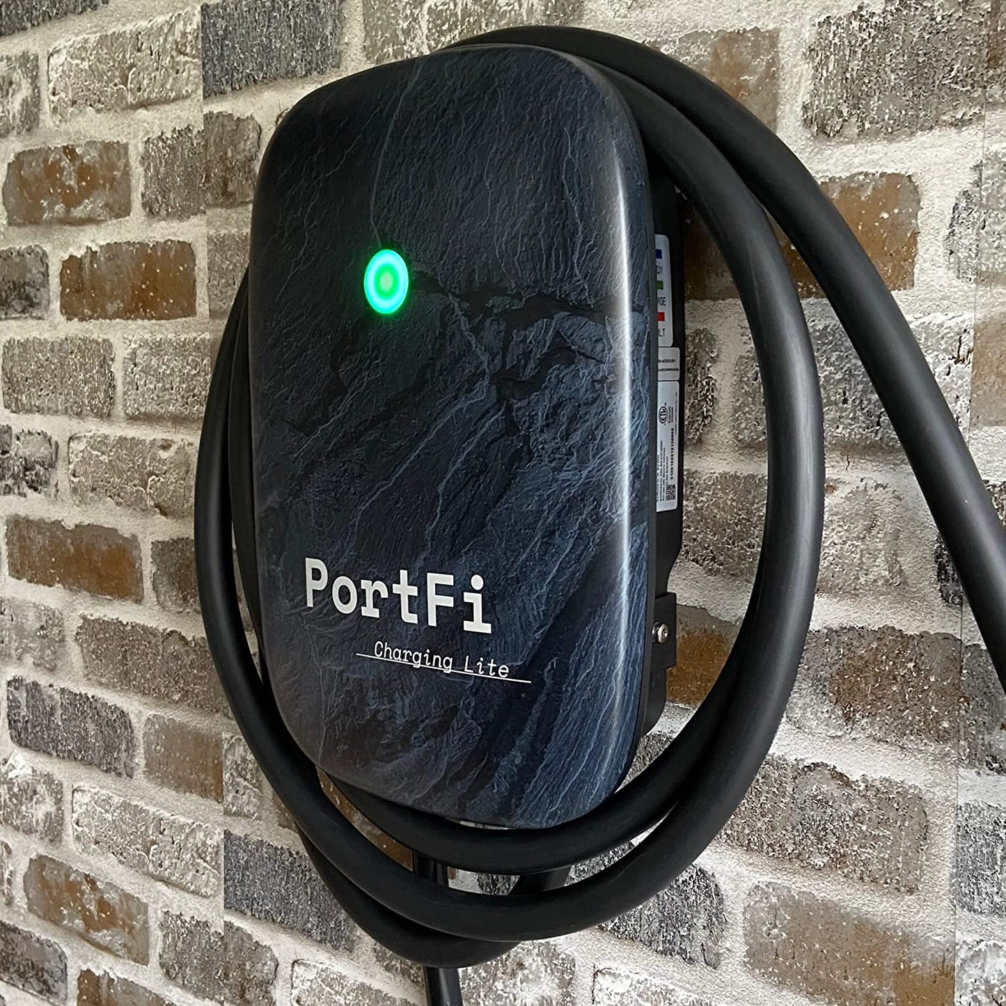 PortFi Estación de carga Smart Level 2 para vehículos eléctricos (EV), certificado de seguridad, interior/exterior, enchufe NEMA 14-50, cargador L2 EVSE/EV (Wi-Fi, 40 A)