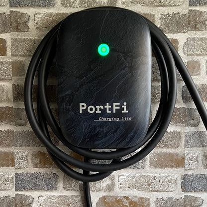 PortFi Estación de carga Smart Level 2 para vehículos eléctricos (EV), certificado de seguridad, interior/exterior, enchufe NEMA 14-50, cargador L2 EVSE/EV (Wi-Fi, 40 A)