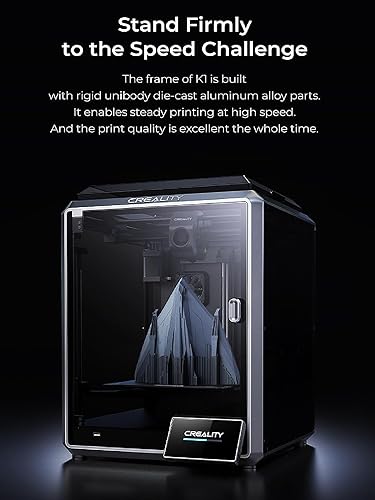 Creality K1 Impresora 3D Rápida, 600mm/s de Alta Velocidad, Detalle Preciso de 0,1mm, Nivelación Automática, Doble Ventilador Refrigerador, Control WiFi, Fuera de Caja, 220x220x250mm