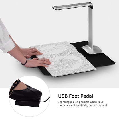 Aibecy Foldable High Speed USB Book Document Scanner 15mp A3 & amp; A4 Scanning LED Light AI Technology