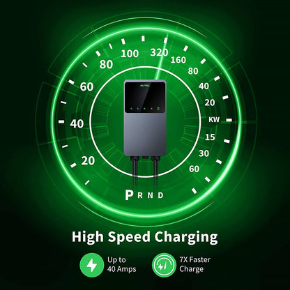 Autel MaxiCharger Cargador para vehículos eléctricos (EV), hasta 40 amperios, 240 V, nivel 2 WiFi y Bluetooth