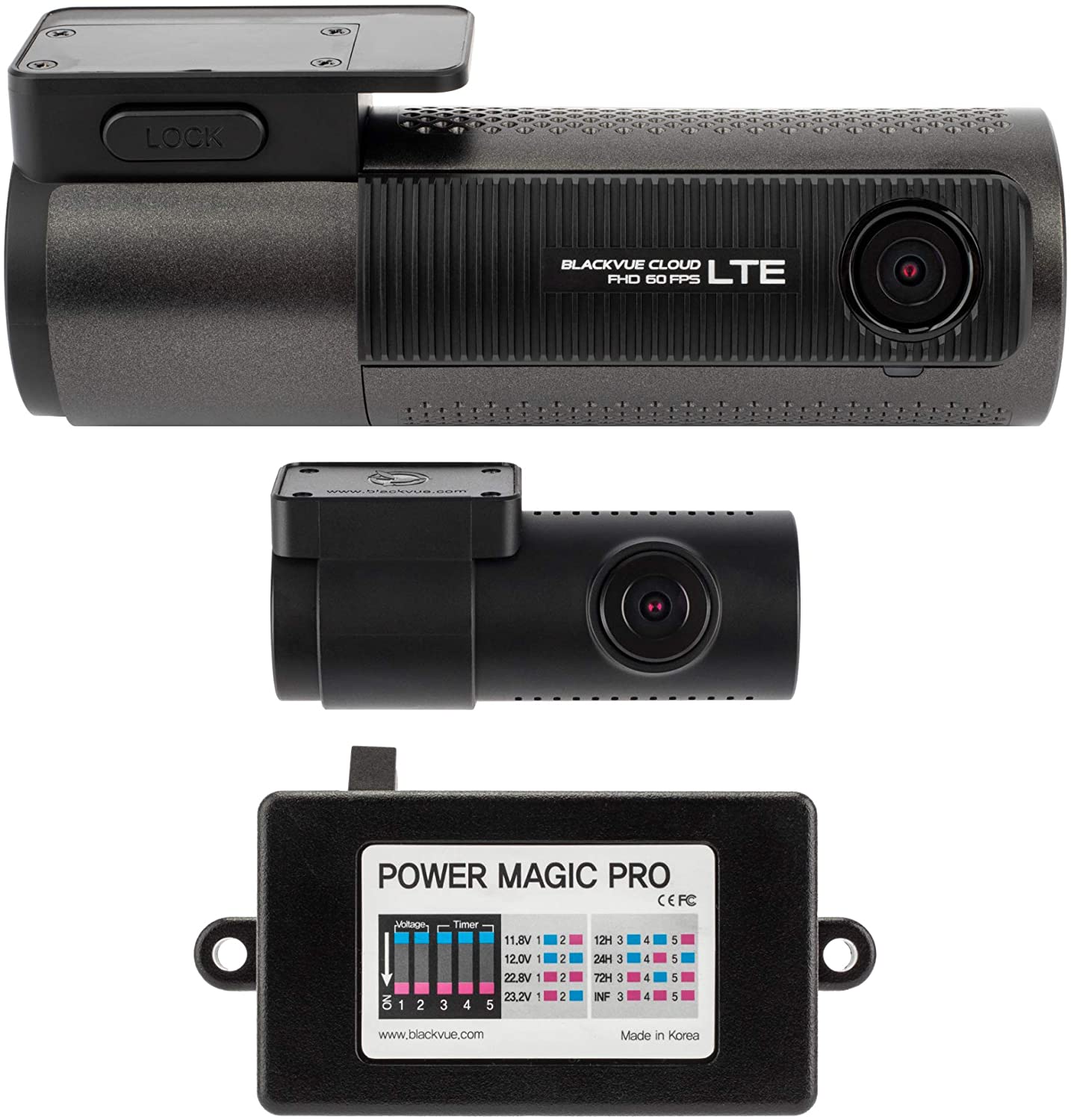 BlackVue DR750-2CH LTE con tarjeta microSD de 32 GB + kit de cableado eléctrico Power Magic Pro Camara de coche