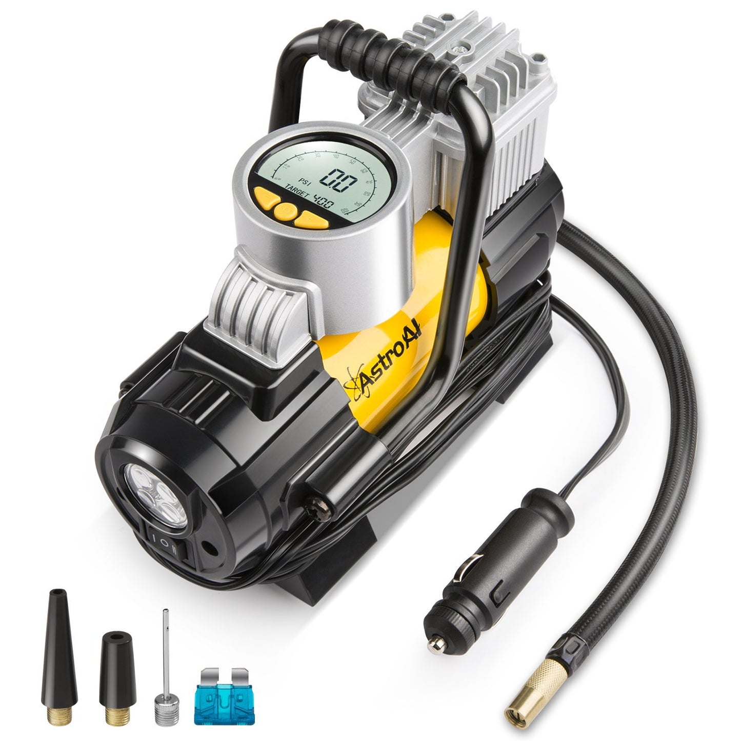 Bomba de compresor de aire portátil 150 PSI inflador de neumático digital