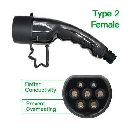 Chiefleed Cable de carga EV de 16A/32A, tipo 2, 22kW, 3,5, 4m, tipo 2a tipo 2, trifásico, 200V 450V, uso para carga de vehículos eléctricos tipo 2| |