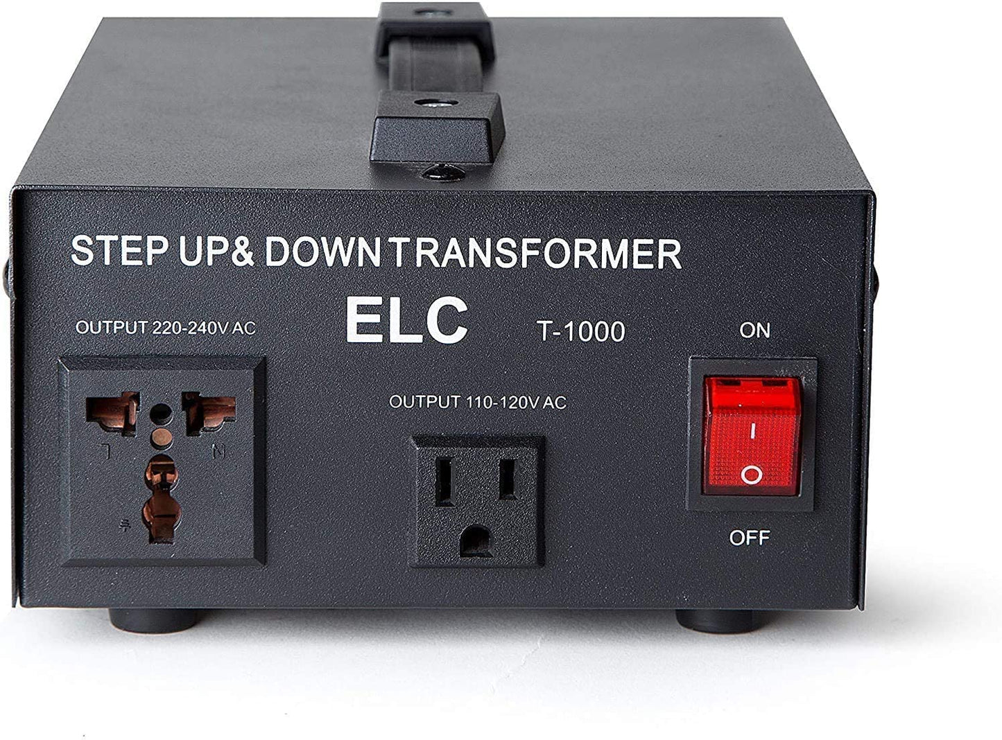 ELC Transformador convertidor de Voltaje T-1000+ de 1000 W, escalón hacia Arriba/Abajo, 110 V/220 V, protección contra disyuntores, Resistente