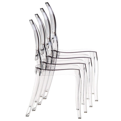 Juego de 4 sillas Fashion Commerce Italianas policarbonato, transparente -FC4695