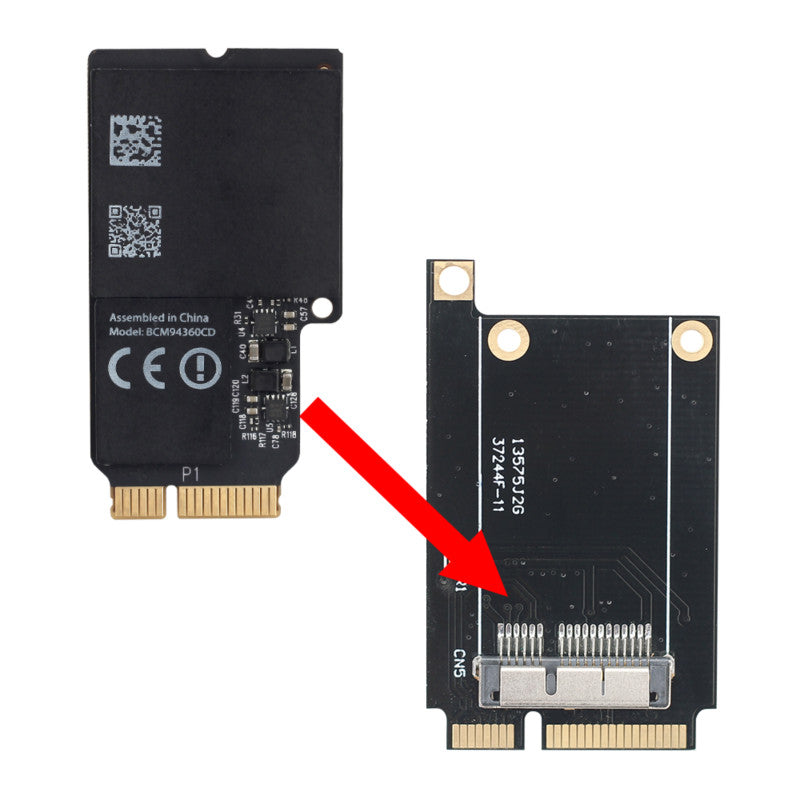 2.4G/5G Wifi Card BCM94360CD 1300Mbps Wireless Adapter For Mini PCI-E Converter 802.11ac Bluetooth 4.0 MacOS For iMAC