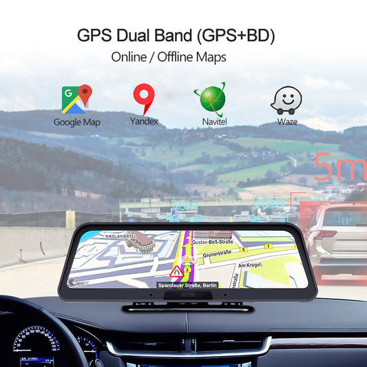 ANSTAR 10''  4G Dash Cam Android Dashboard Car Camera WiFi GPS ADAS Car DVR 1080P Video Recorder Registrar Auto Rear View Camera