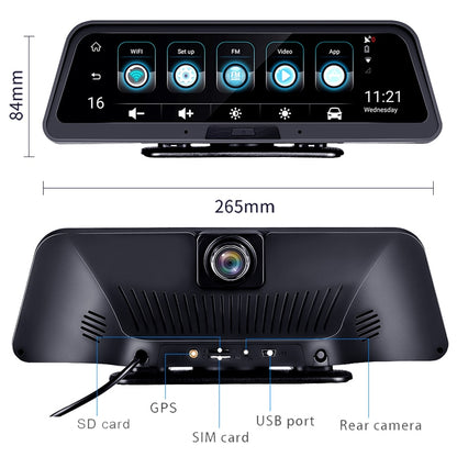 ANSTAR 10''  4G Dash Cam Android Dashboard Car Camera WiFi GPS ADAS Car DVR 1080P Video Recorder Registrar Auto Rear View Camera