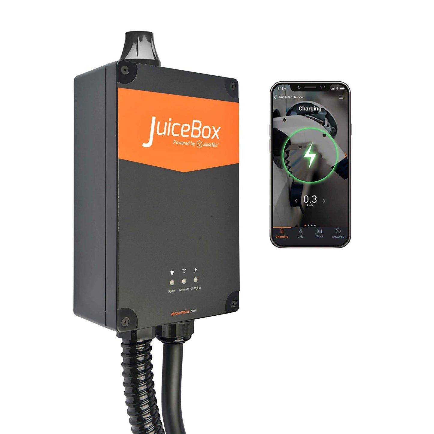 JuiceBox Pro 75A Cargador de vehículo eléctrico enchufable con WiFi cable 24 pies INPR_GU_40A20FT_WIFI