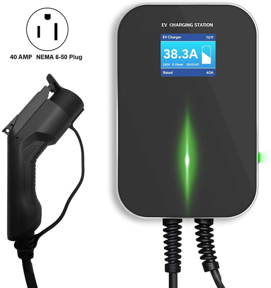 Lectron Estación de carga para vehiculos electricos (EV) de nivel 2 de 240 V y 40amp  con cable J1772 de 20 pies