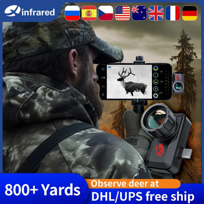 Night Vision Monocular Xinfrared T3 Thermal Imaging Telescope for Hunting Rescue Android Phone Type C