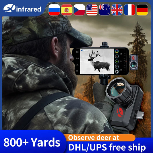 Night Vision Monocular Xinfrared T3 Thermal Imaging Telescope for Hunting Rescue Android Phone Type C