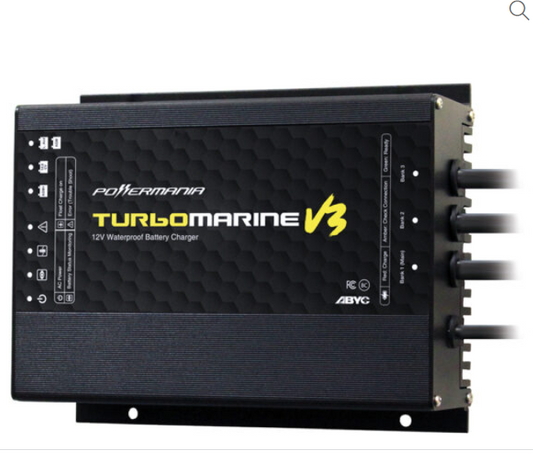 Powermania Turbo M220V3 20 Amp 2-Bank 12-24VDC Cargador impermeable