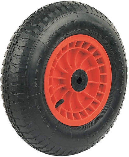 Rueda neumática de 350 mm (14") con centro de 25 mm (1") y reductor opcional de 16 mm (5/8")