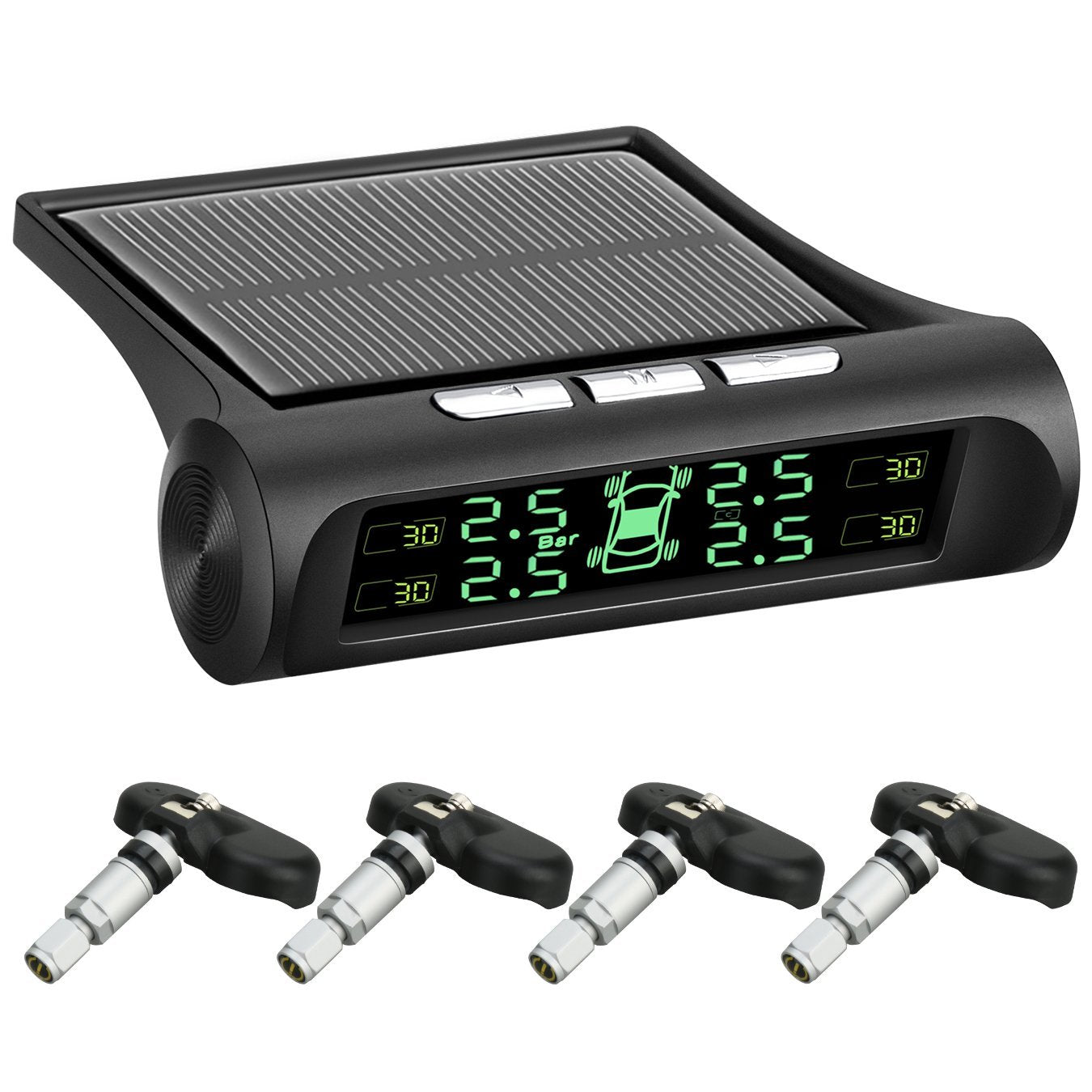 Sistema de monitor de presión de neumáticos Tpms digital  inalámbrica de energía solar con 4 sensores T1 RoadRover