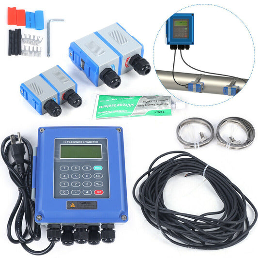TUF-2000B Medidor de flujo ultrasónico Medidor de flujo líquido TM-1 TS-2 Sensor montado en la pared