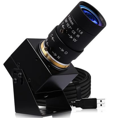 ELP Cámara USB 4K de enfoque variable, cámara web de 5 a 50 mm, zoom 10X, cámara varifocal, 2160P 30 fps, cámara web de enfoque manual, IMX317 Vari-Focus USB, cámaras USB de primer plano para Windows, Linux, Mac, Raspberry Pi