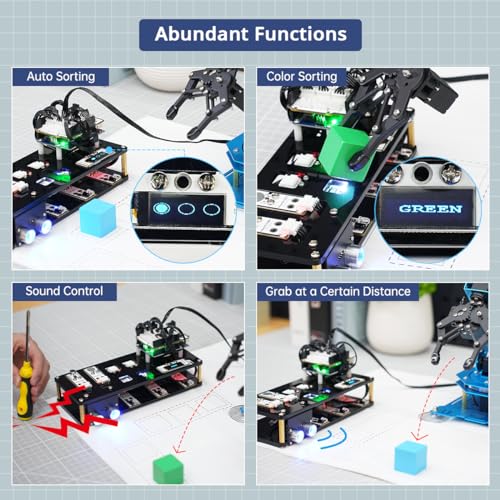 xArm UNO - Kit de brazo robótico 6DOF con desarrollo secundario compatible con Arduino IDE, kit de robot de programación de bricolaje con sensor y código fuente abierto UNO R3 y tutorial