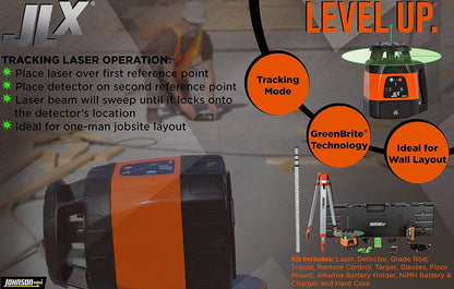 Johnson Level & Tool 40-6590I - Kit de láser giratorio de seguimiento horizontal y vertical