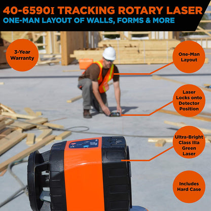 Johnson Level & Tool 40-6590I - Kit de láser giratorio de seguimiento horizontal y vertical
