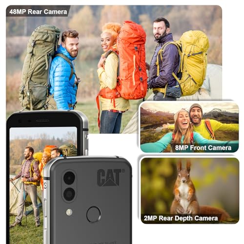 CAT S62 Teléfono celular resistente desbloqueado (128GB, 4GB) 5.7 "IP68 impermeable Android Smartphone, cámara 4K de 48MP, batería todo el día, NFC, desbloqueo de huellas dactilares, Snapdragon 660