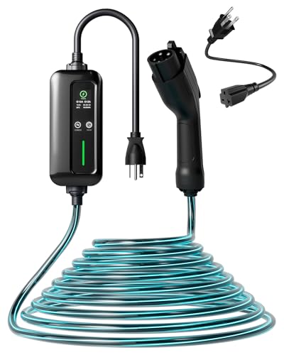 Orion Motor Tech Cargador EV de Nivel 2 y 1, Cargador de Coche Iluminado con Adaptador NEMA 6-20 y NEMA 5-15, Cargador EV Iluminado IP67 para El Hogar con Carga Programada