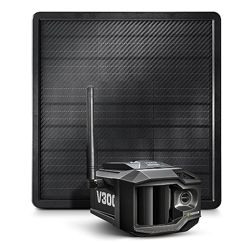 Vosker V300 Ultimate 4G-LTE - Cámara de seguridad autónoma para exteriores | Banco de energía solar externa de alta capacidad de 15,000 mAh | Tarjeta SIM incluida | No necesita Wi-Fi | Transmisión en