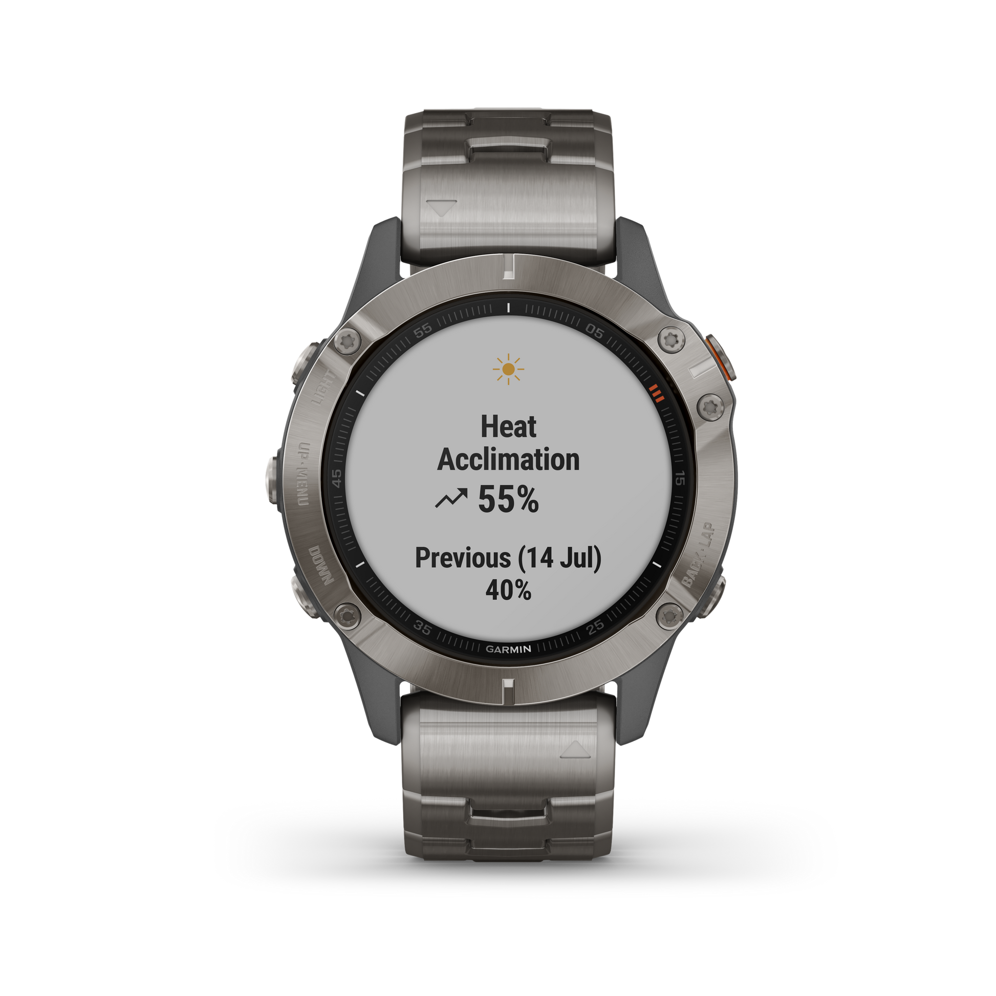 Garmin fēnix® 6 – Sapphire – Titanium with Vented Titanium Bracelet