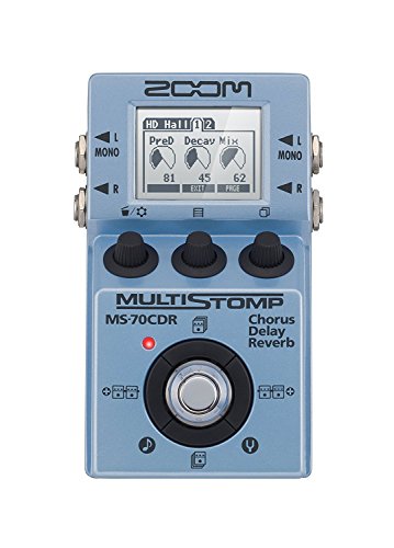 Zoom MS-70CDR - Pedal de efectos de guitarra multiStomp, coro, efectos de retardo y reverberación, tamaño de un solo piso, 86 efectos integrados, afinador