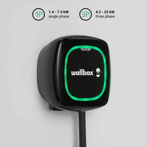 Wallbox Pulsar Plus Cargador para vehículos eléctricos con potencia ajustable de hasta 22 kW WiFi Bluetooth PLP1-0-2-4-9-002