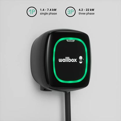Wallbox Pulsar Plus Cargador para vehículos eléctricos con potencia ajustable de hasta 22 kW WiFi Bluetooth PLP1-0-2-4-9-002