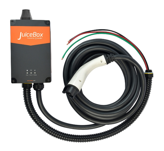 JuiceBox Pro 75 Cargador auto electrico de 75 amperios (EVSE de nivel 2) con cable de 24 pies y látigo de entrada para la instalación de cableado