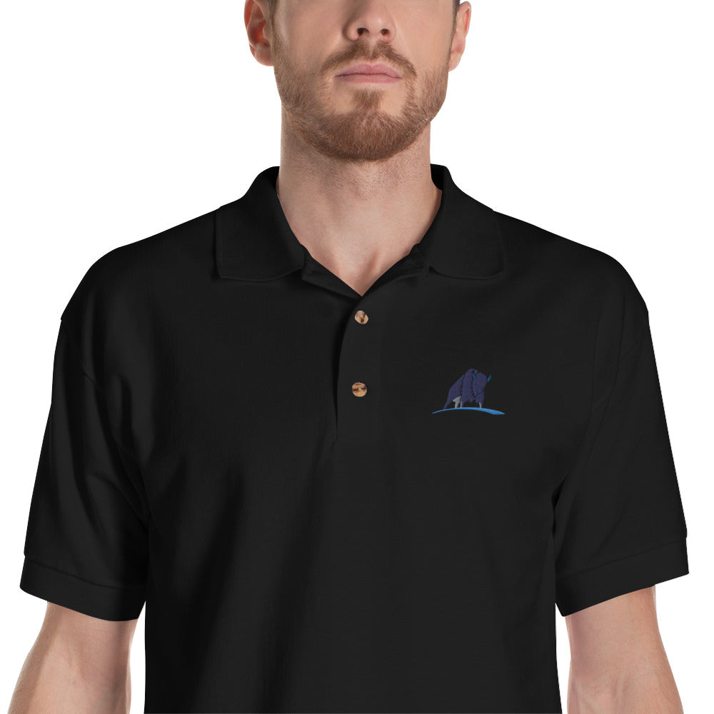 Embroidered Polo Shirt Black